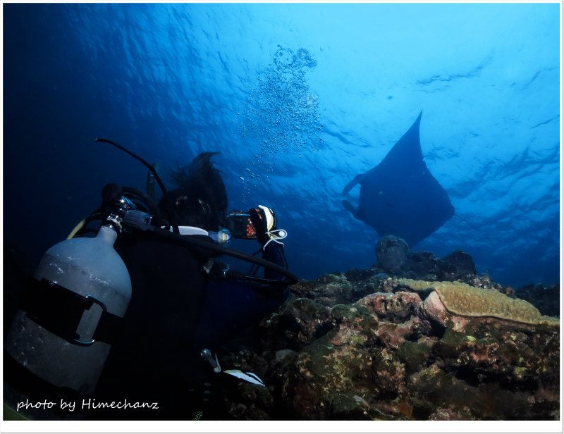 間近でマンタウォッチング♪ photo by CANON PowerShot S100